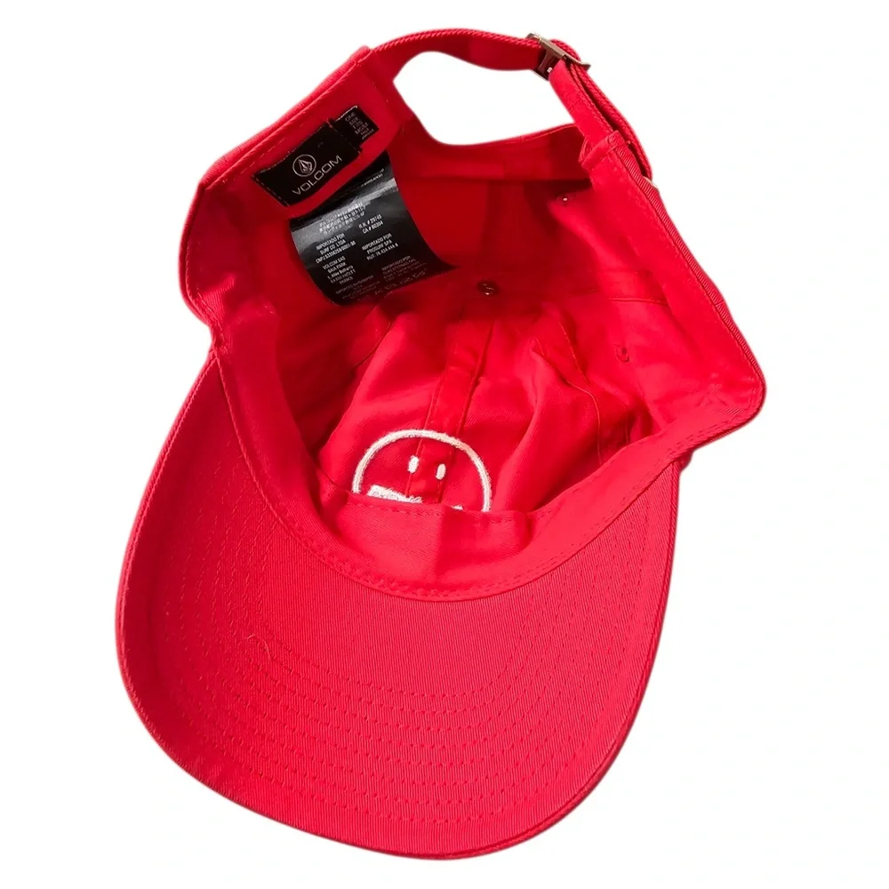 Volcom Red Stoney Face Embroidered Dad Hat Adjustable Strapback